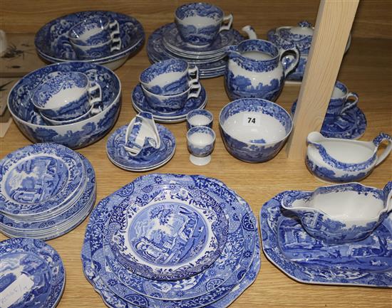 A collection of Copeland Spode Italian blue and white